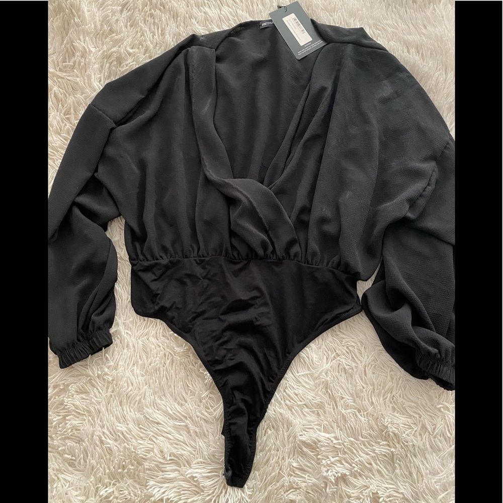 Pretty Little Thing Plus Size Crepe Bodysuit